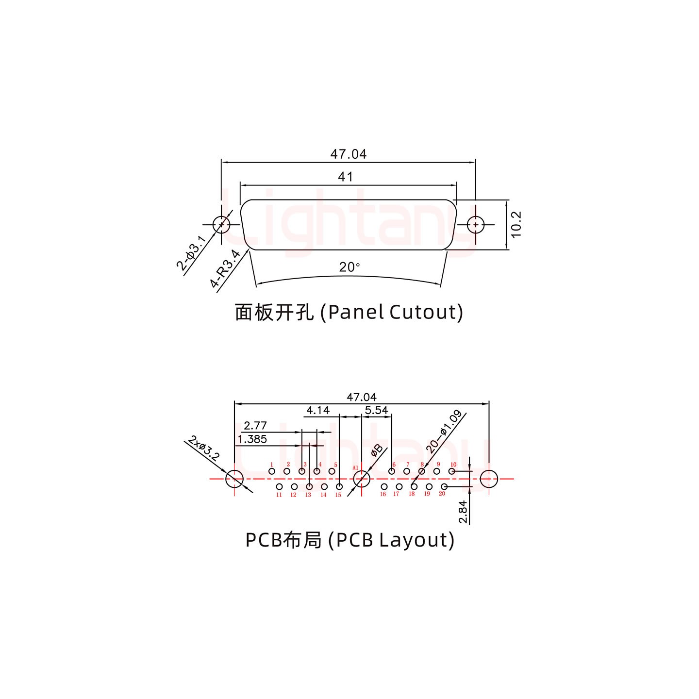 21W1公PCB直插板/铆鱼叉7.0/大电流30A