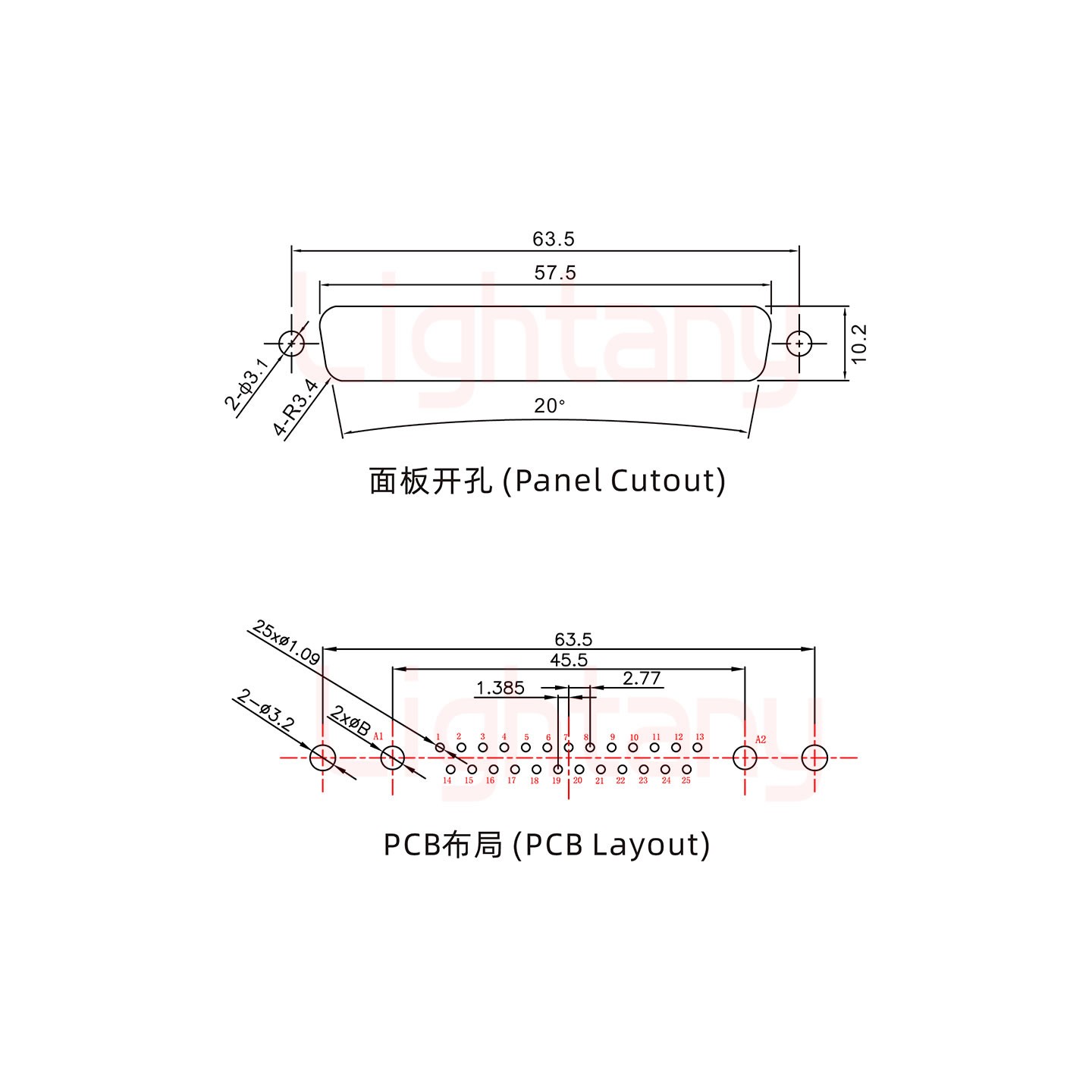 27W2公PCB直插板/铆鱼叉7.0/大电流40A