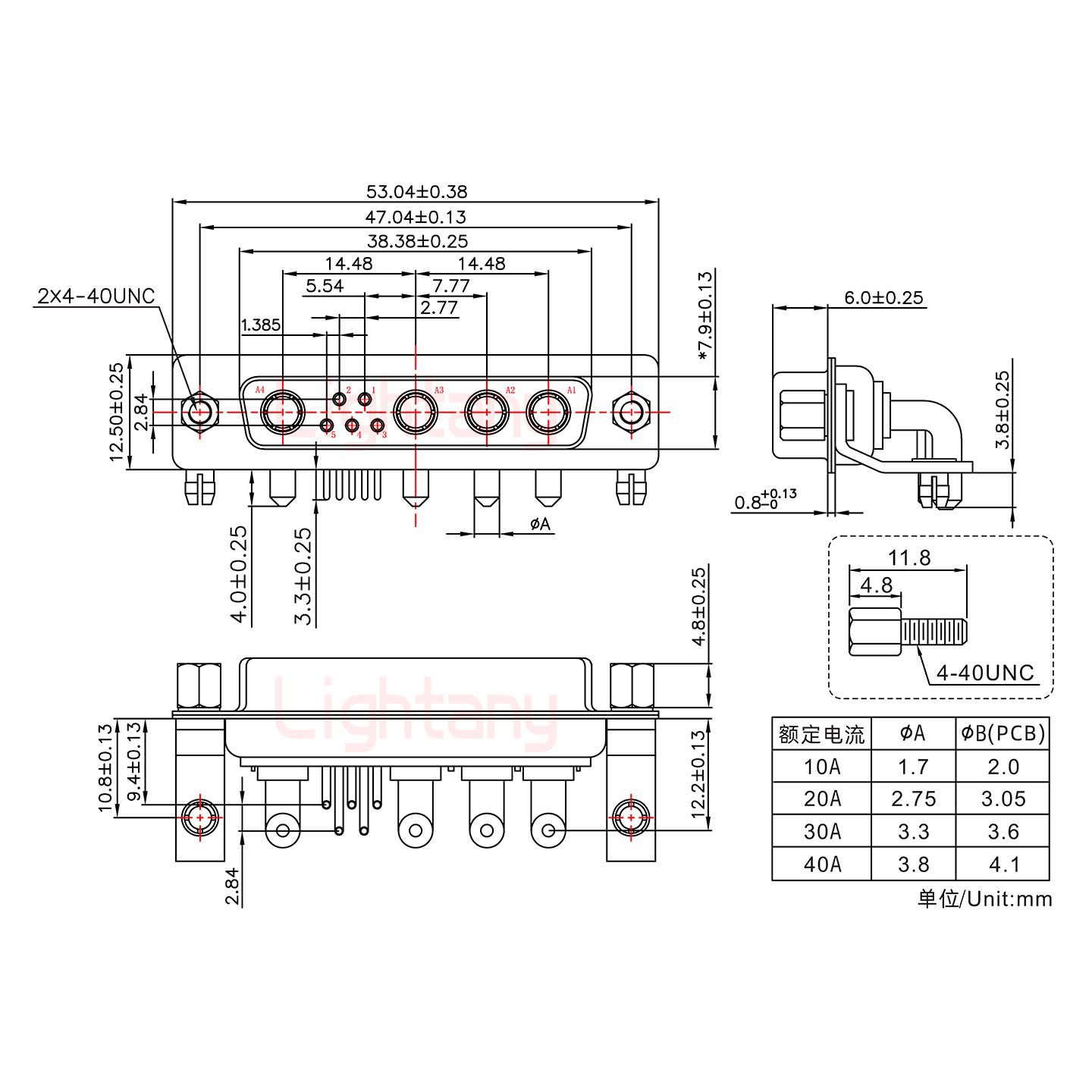 9W4母PCB弯插板/铆支架10.8/大电流20A