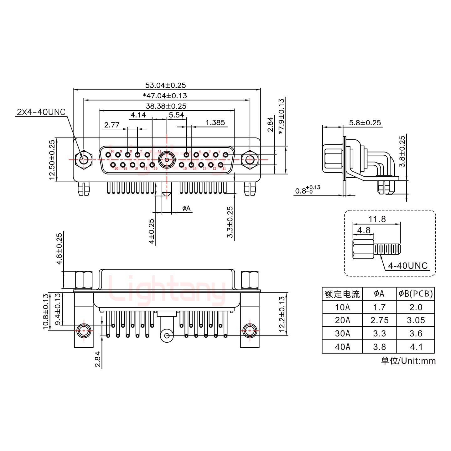 21W1母PCB弯插板/铆支架10.8/大电流30A