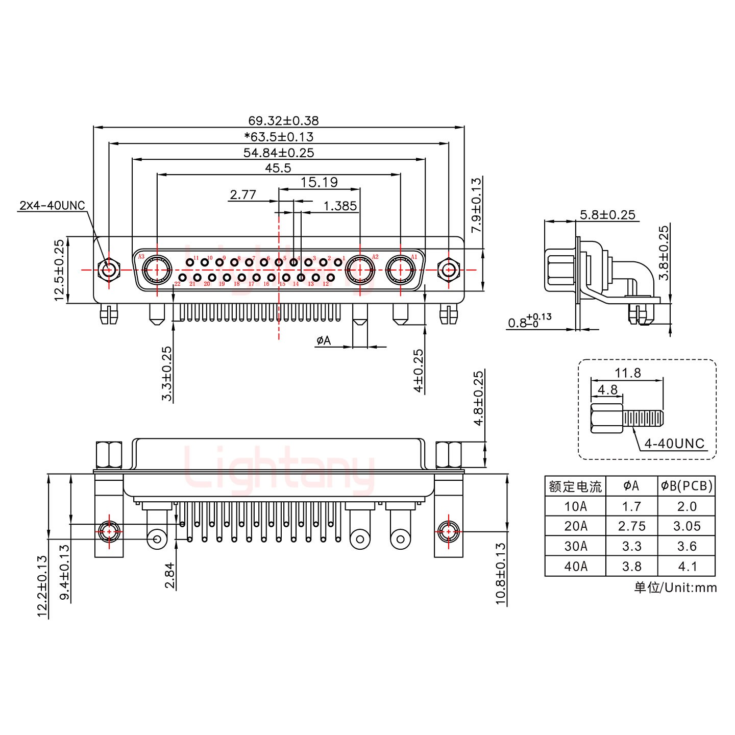 25W3母PCB弯插板/铆支架10.8/大电流30A