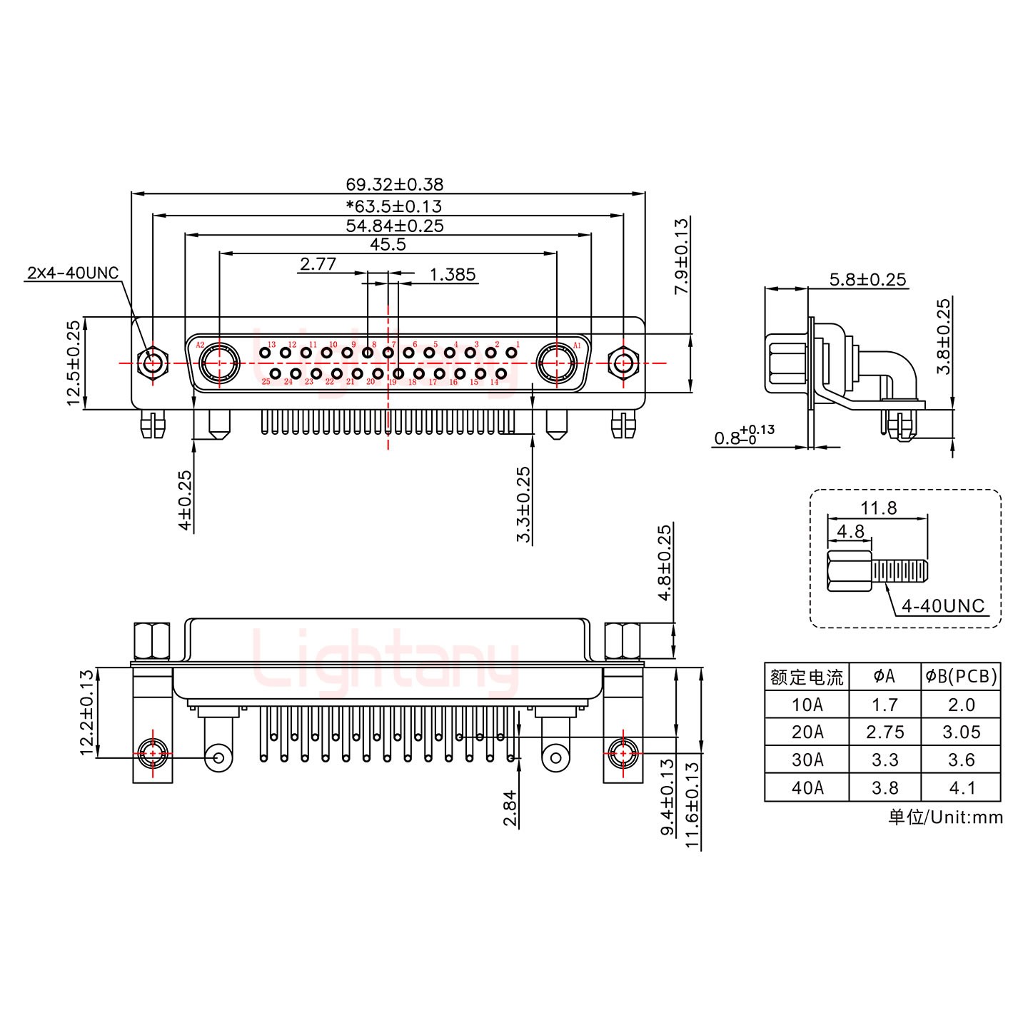 27W2母PCB弯插板/铆支架11.6/大电流30A