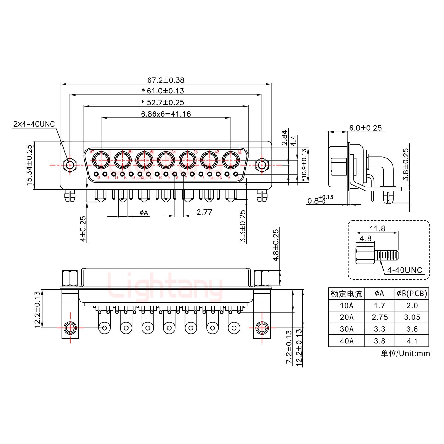 24W7母PCB弯插板/铆支架12.2/大电流40A