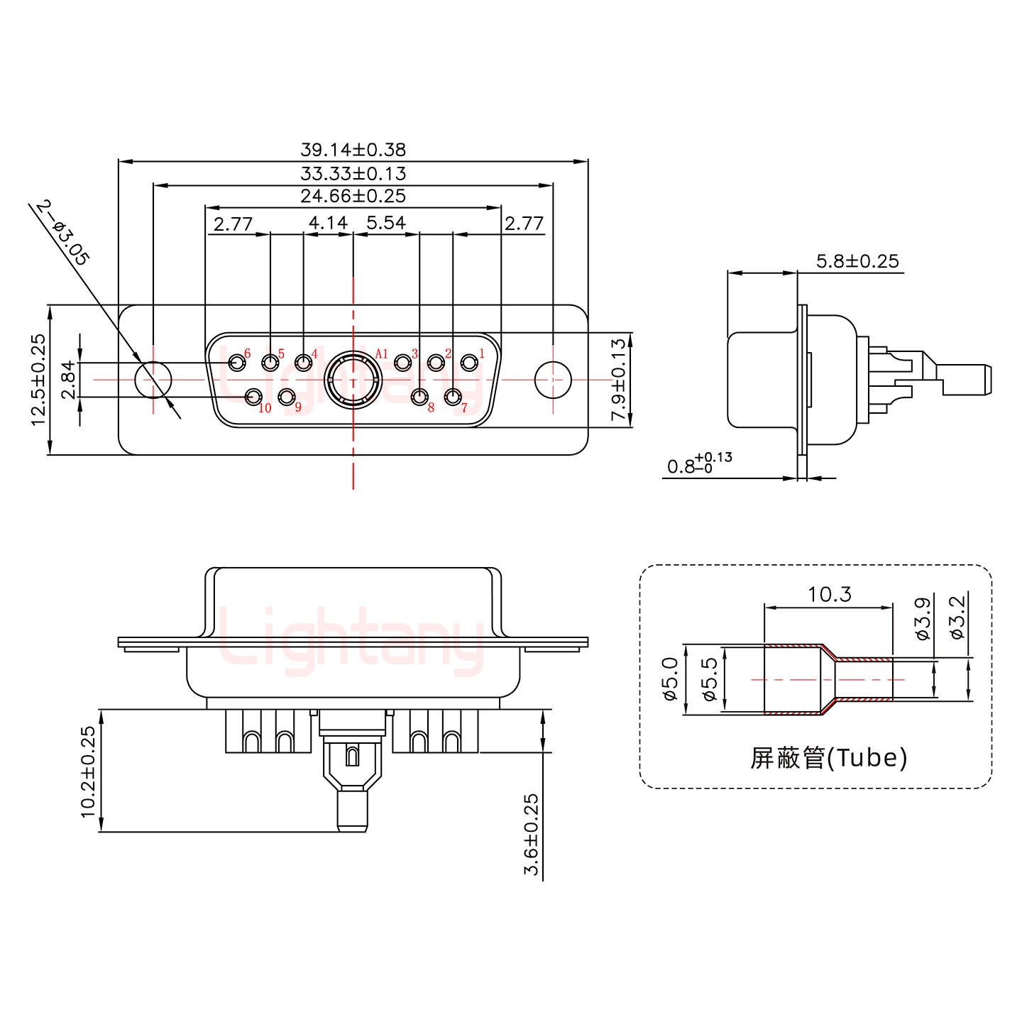 11W1母焊线式/光孔/射频同轴75欧姆