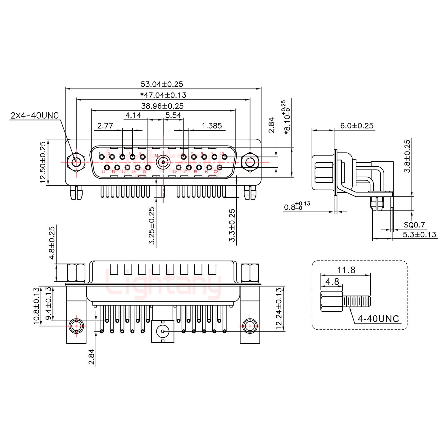 21W1公PCB弯插板/铆支架10.8/射频同轴50欧姆