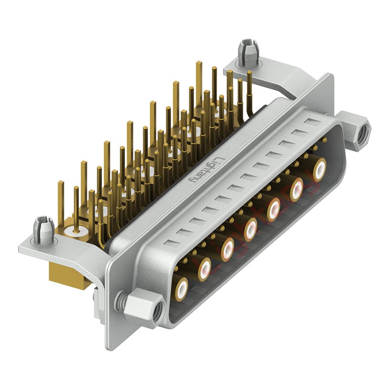 24W7公PCB弯插板/铆支架12.2/射频同轴75欧姆