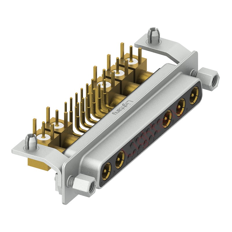 17W5母PCB弯插板/铆支架10.8/射频同轴75欧姆