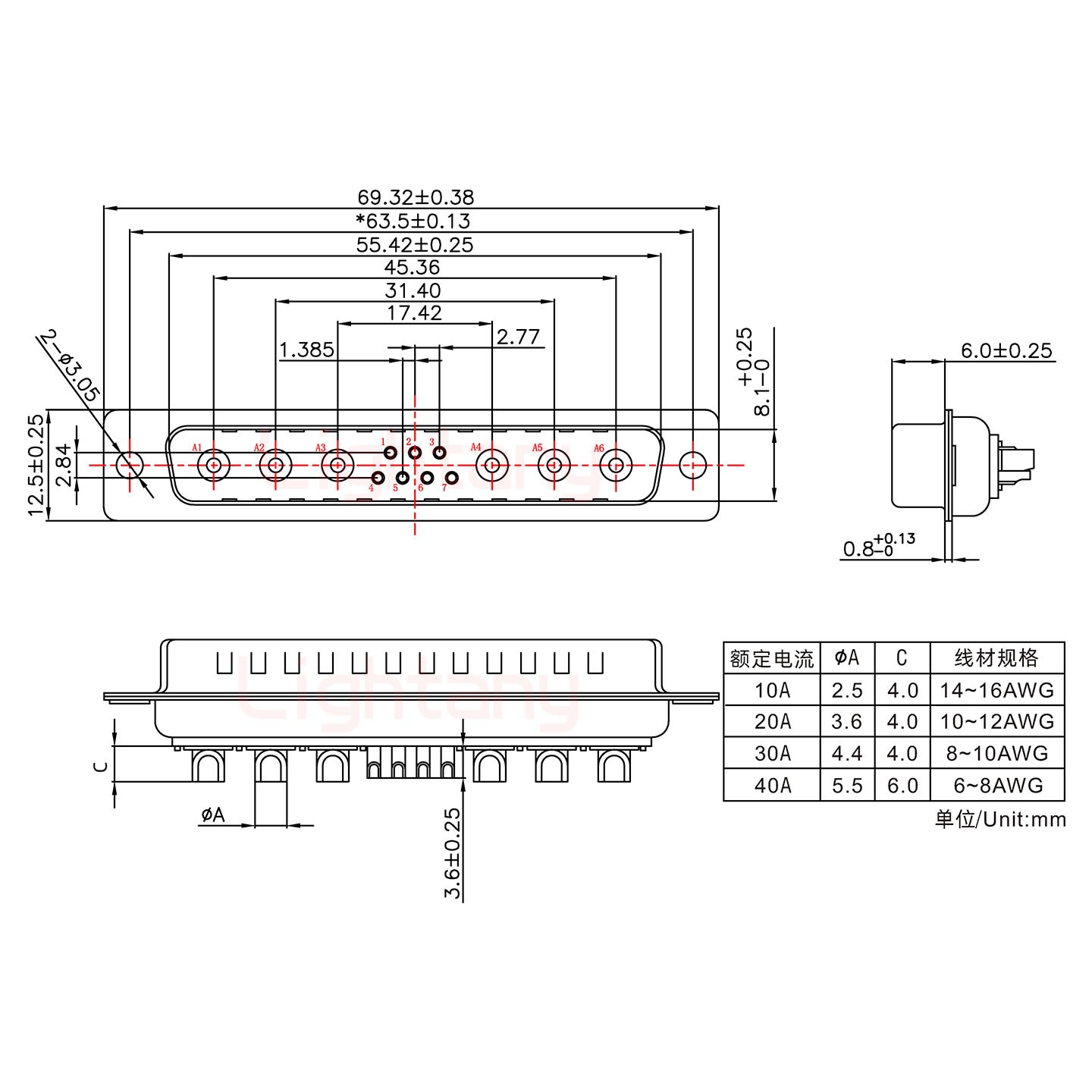 13W6A公短体焊线40A+37P金属外壳967斜出线4~12mm