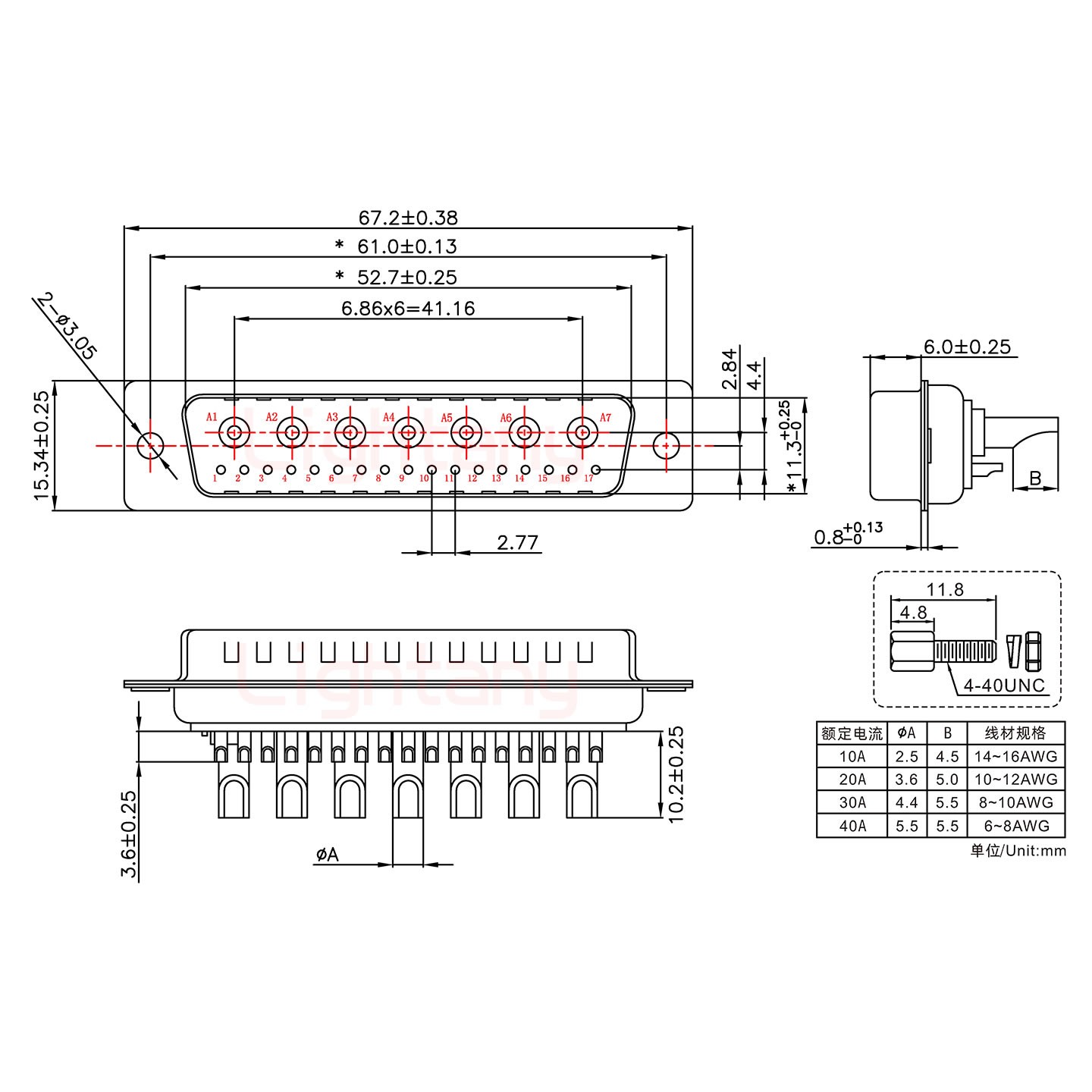 24W7公长体焊线/配螺丝螺母/大电流10A