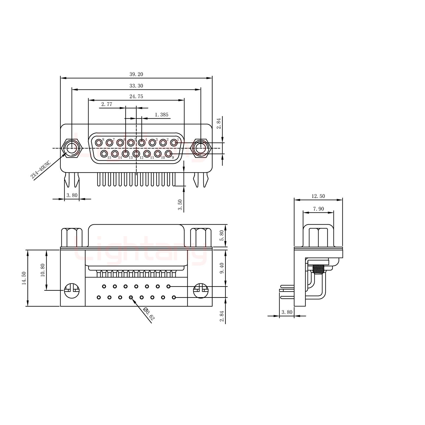 DR15 母 弯插板9.4 塑料支架10.8 锁螺丝 冲针