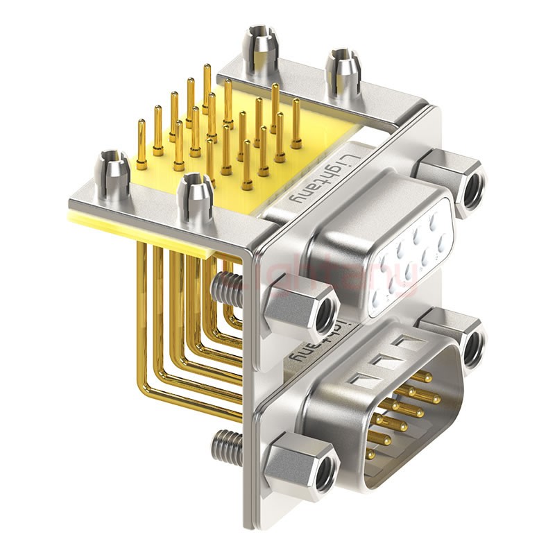 DR9 上公下母 间距15.88 车针双胞胎 D-SUB连接器
