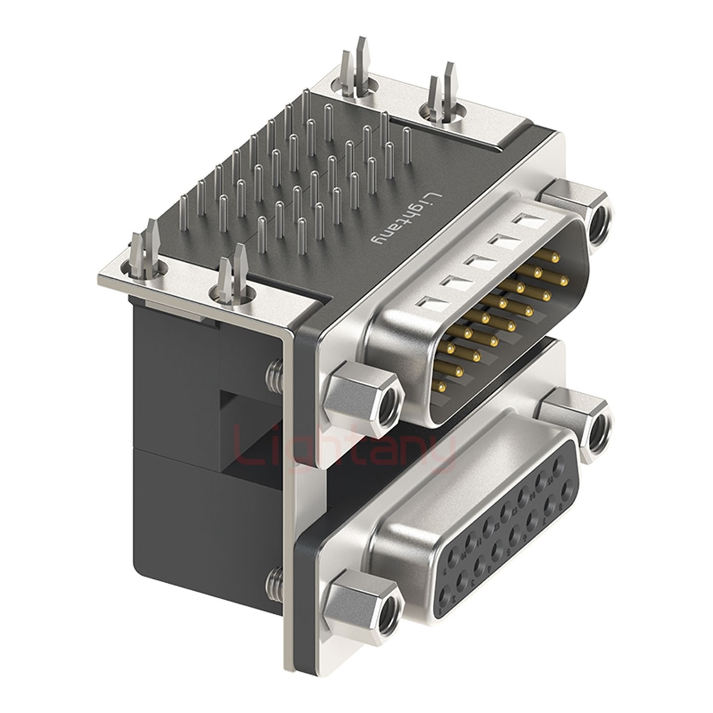 DR15上母下公 间距19.05 双胞胎冲针 D-SUB连接器