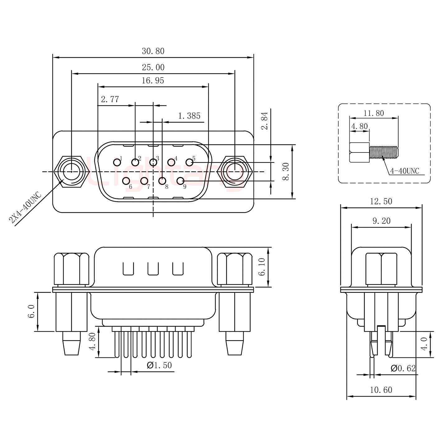 DP9 公 直插板 铆鱼叉6.0 锁螺丝 车针