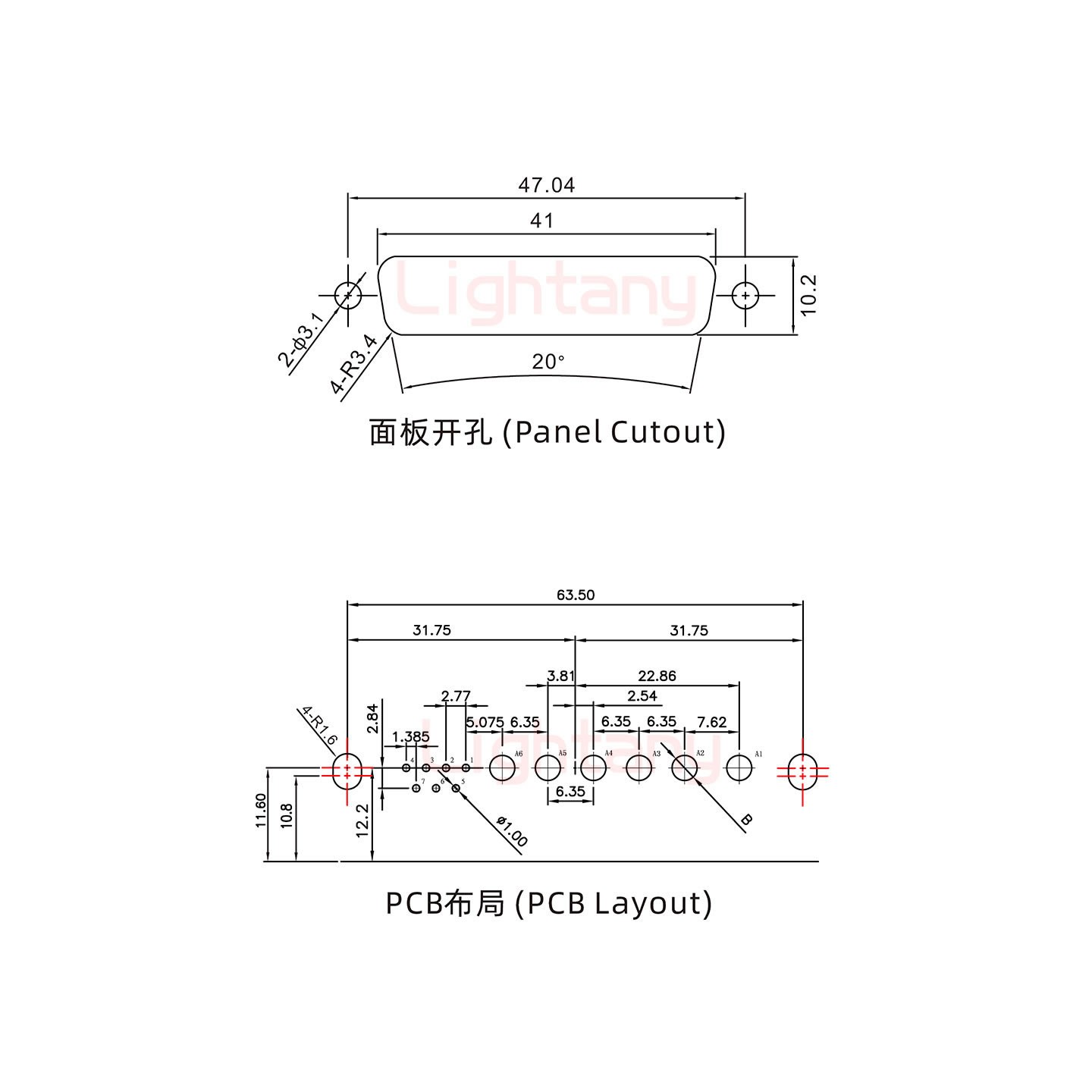 13W6B母PCB弯插板/铆支架11.6/大电流30A