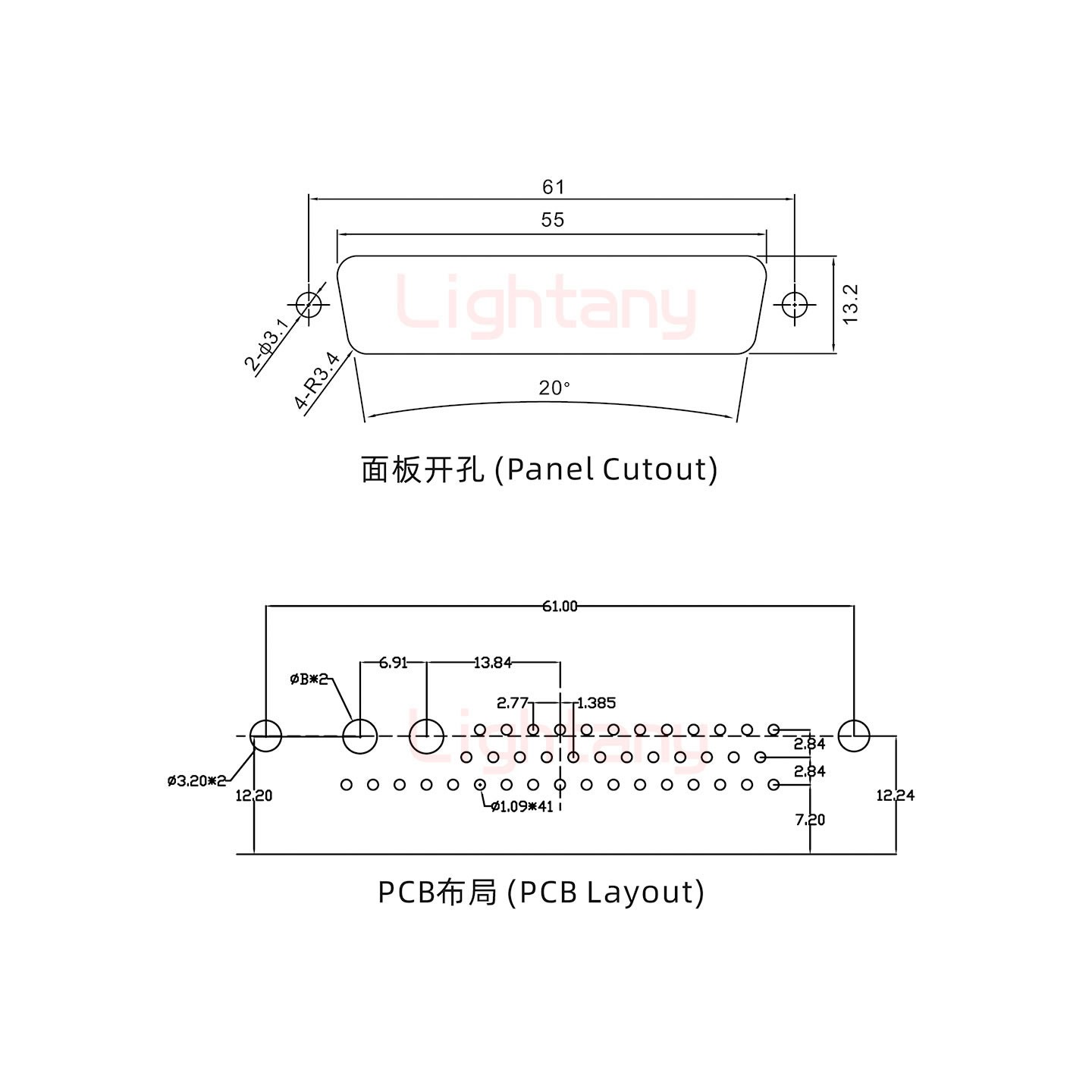 43W2母PCB弯插板/铆支架12.2/大电流30A