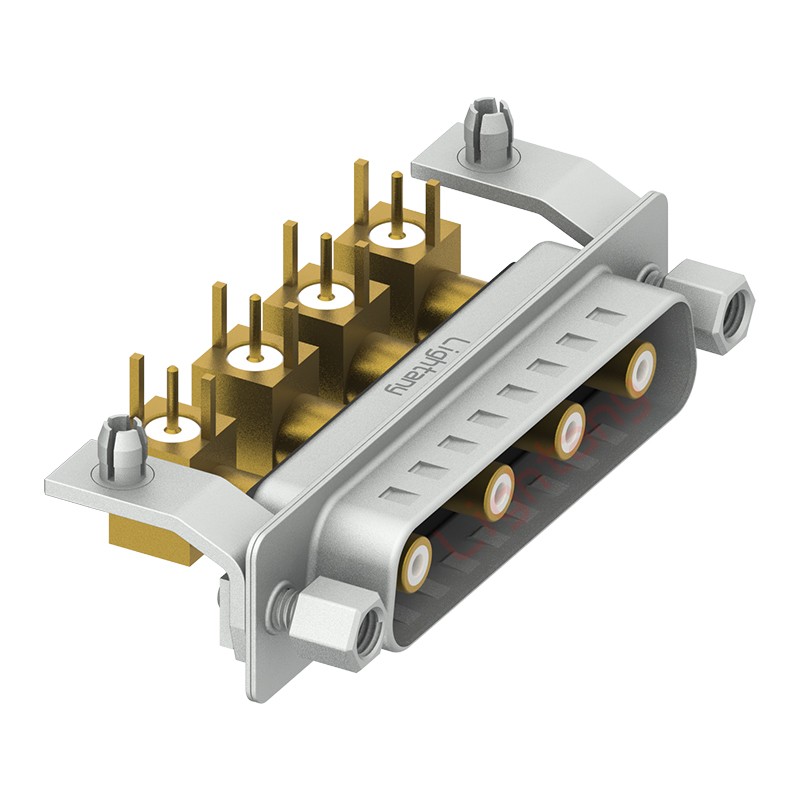 4W4公PCB弯插板/铆支架10.8/射频同轴75欧姆