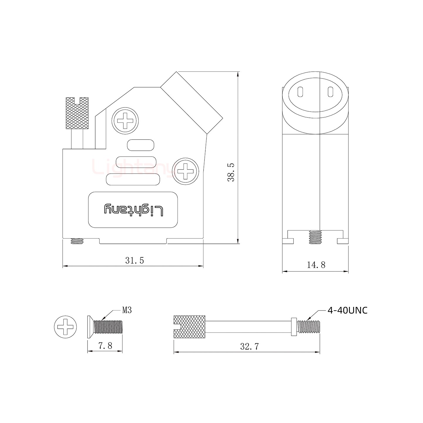 5W1公焊线式50欧姆+9P金属外壳1392斜出线4~12mm