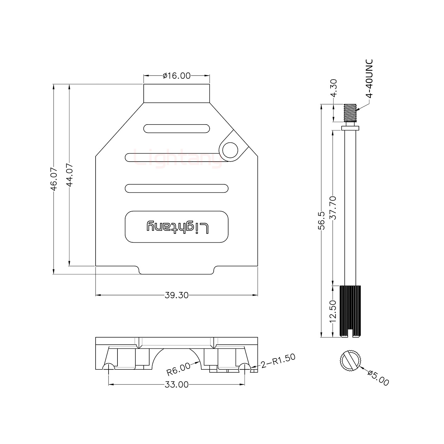 3V3公焊线式75欧姆+15P金属外壳1664直出线4~12mm