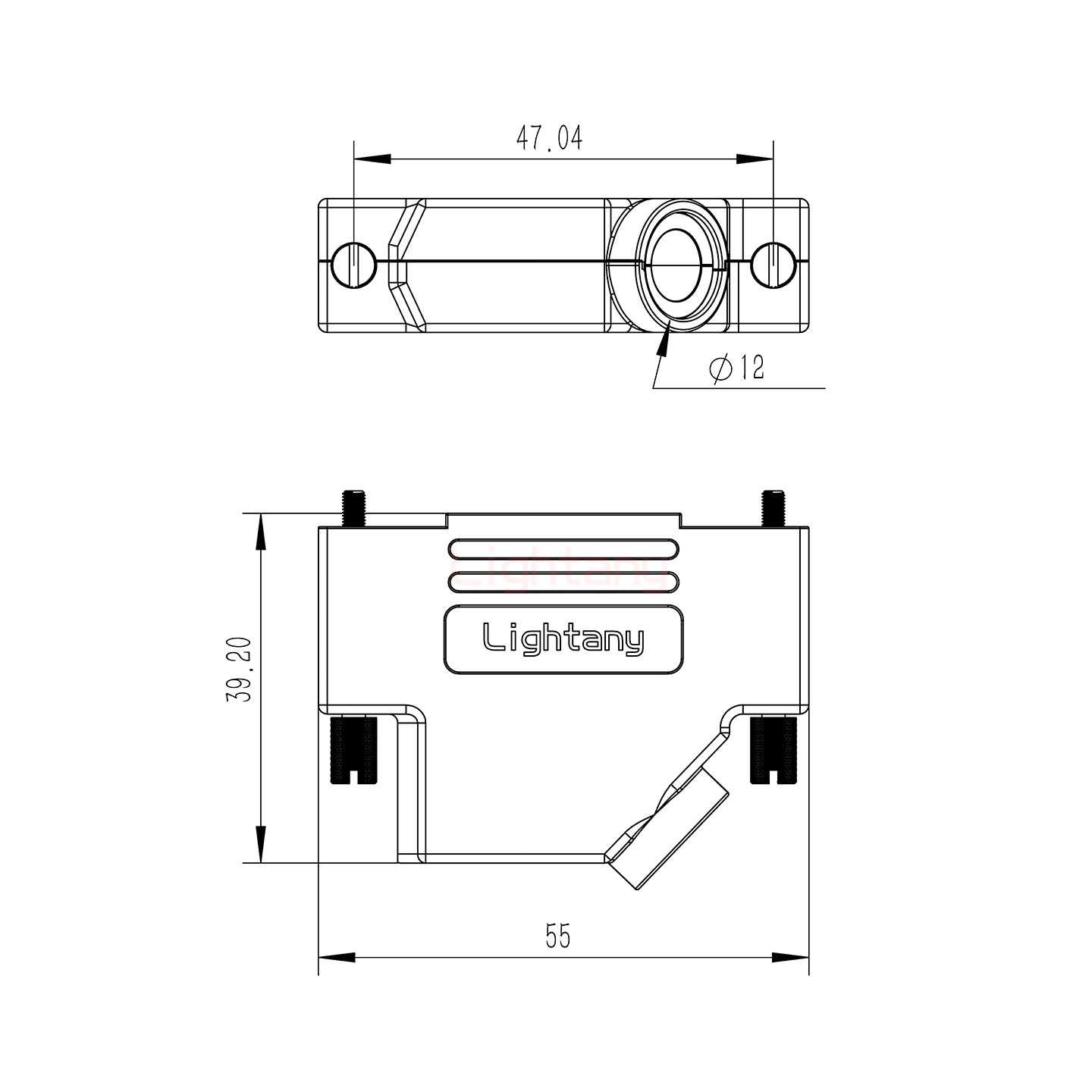 4V4公短体焊线40A+25P金属外壳592斜出线4~12mm