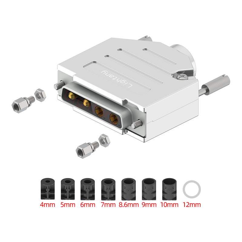 4V4母短体焊线20A+25P金属外壳1657直出线4~12mm