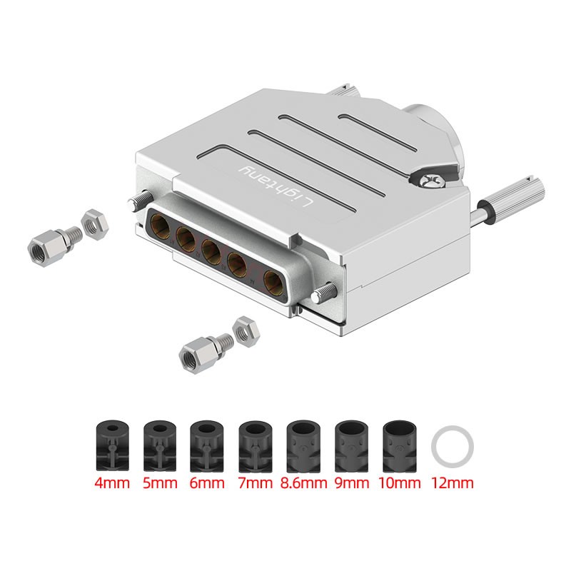 5W5母短体焊线30A+25P金属外壳1657直出线4~12mm