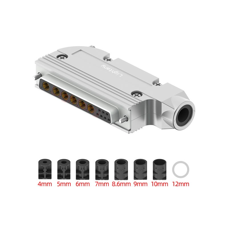 13W6B母短体焊线30A+37P金属外壳951弯出线4~12mm