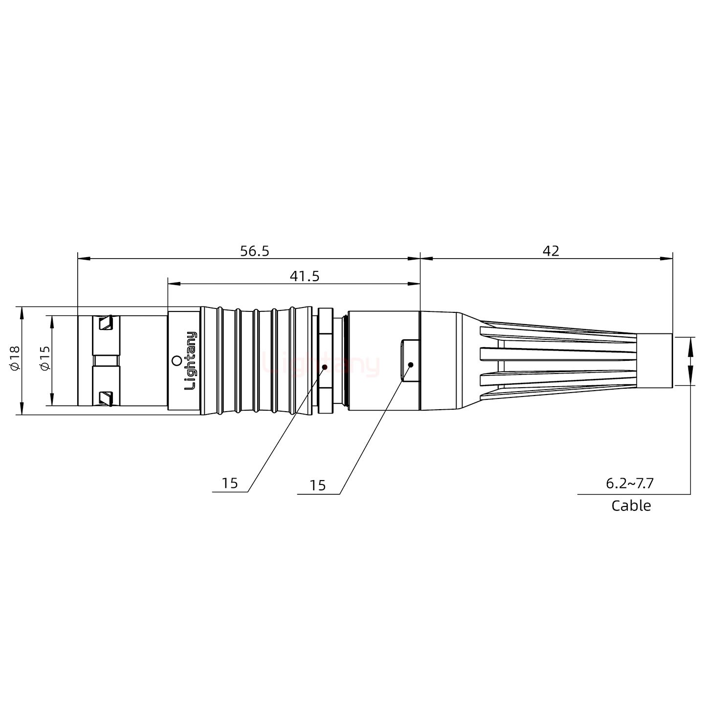 FGG.3B.003.CLAD72Z带护套直式插头