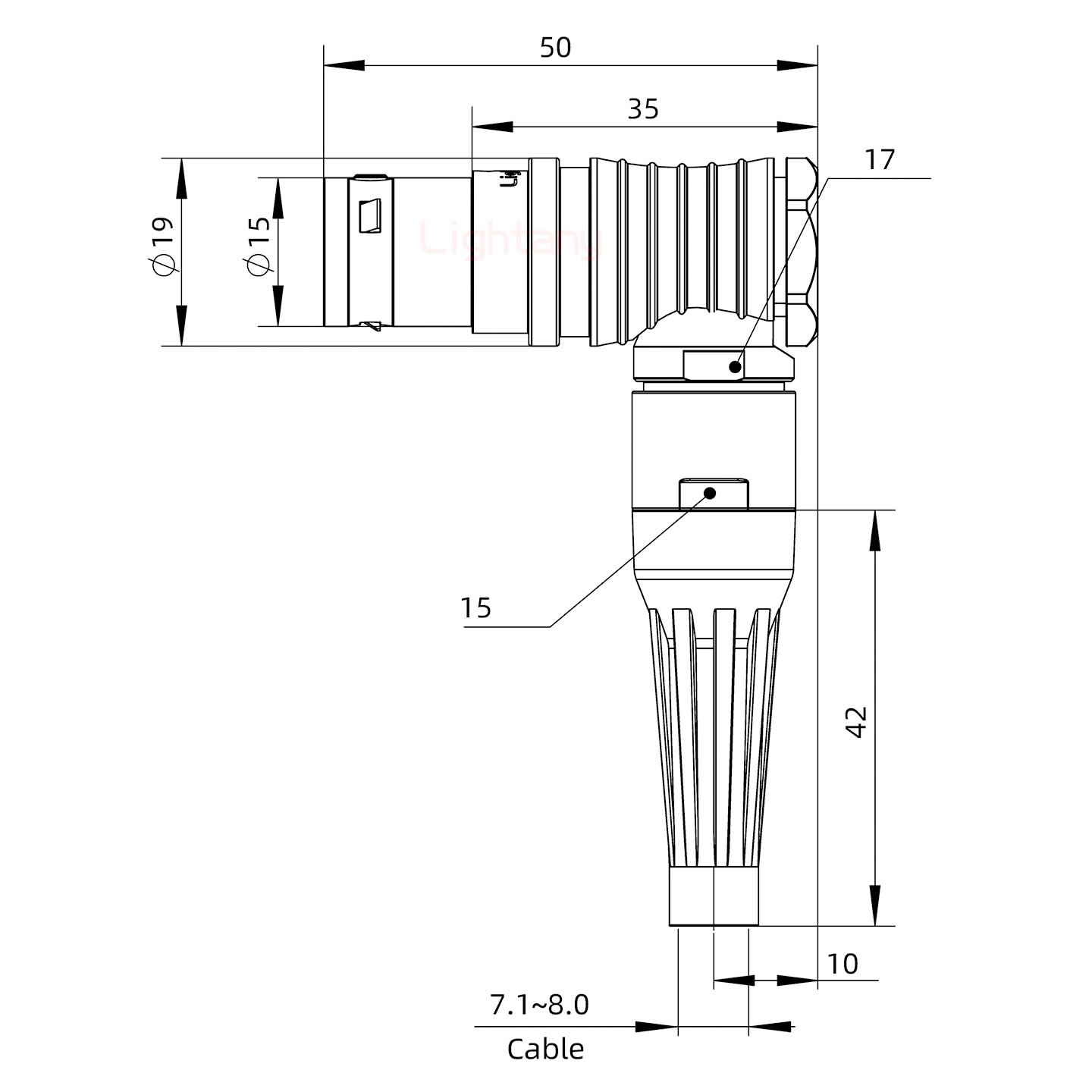 FHG.3B.003.CLAD82Z带护套弯式插头