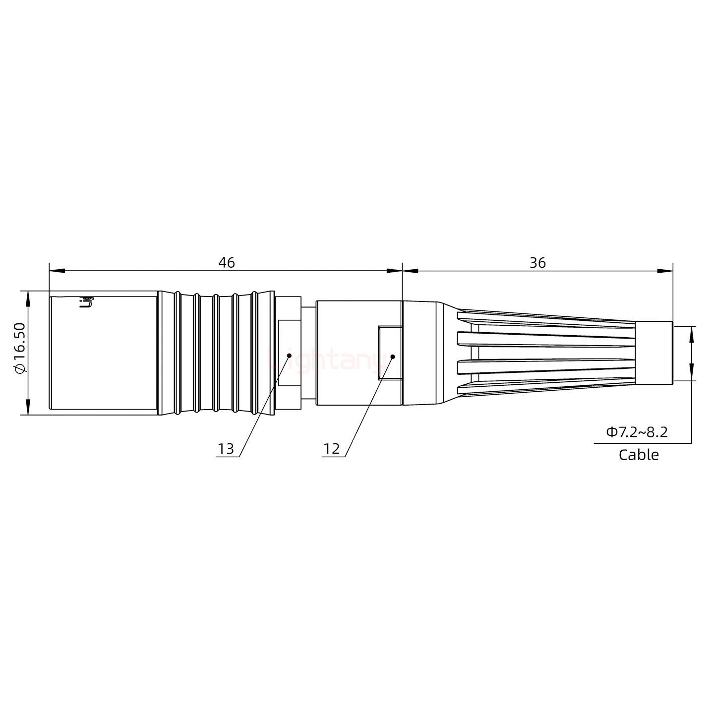 PHG.2B.002.CLLD82Z推拉自锁带护套浮动插座