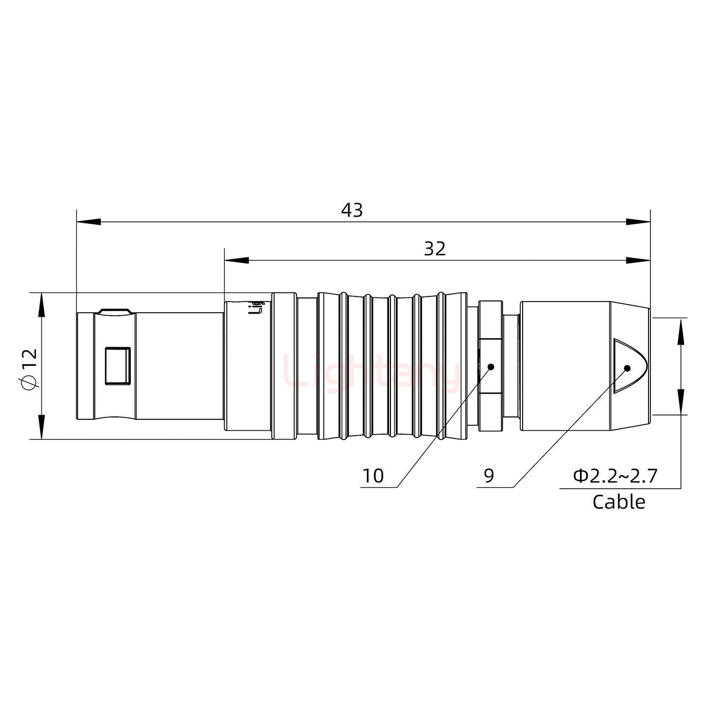 FGG.1B.008.CLAM27推拉自锁直式插头