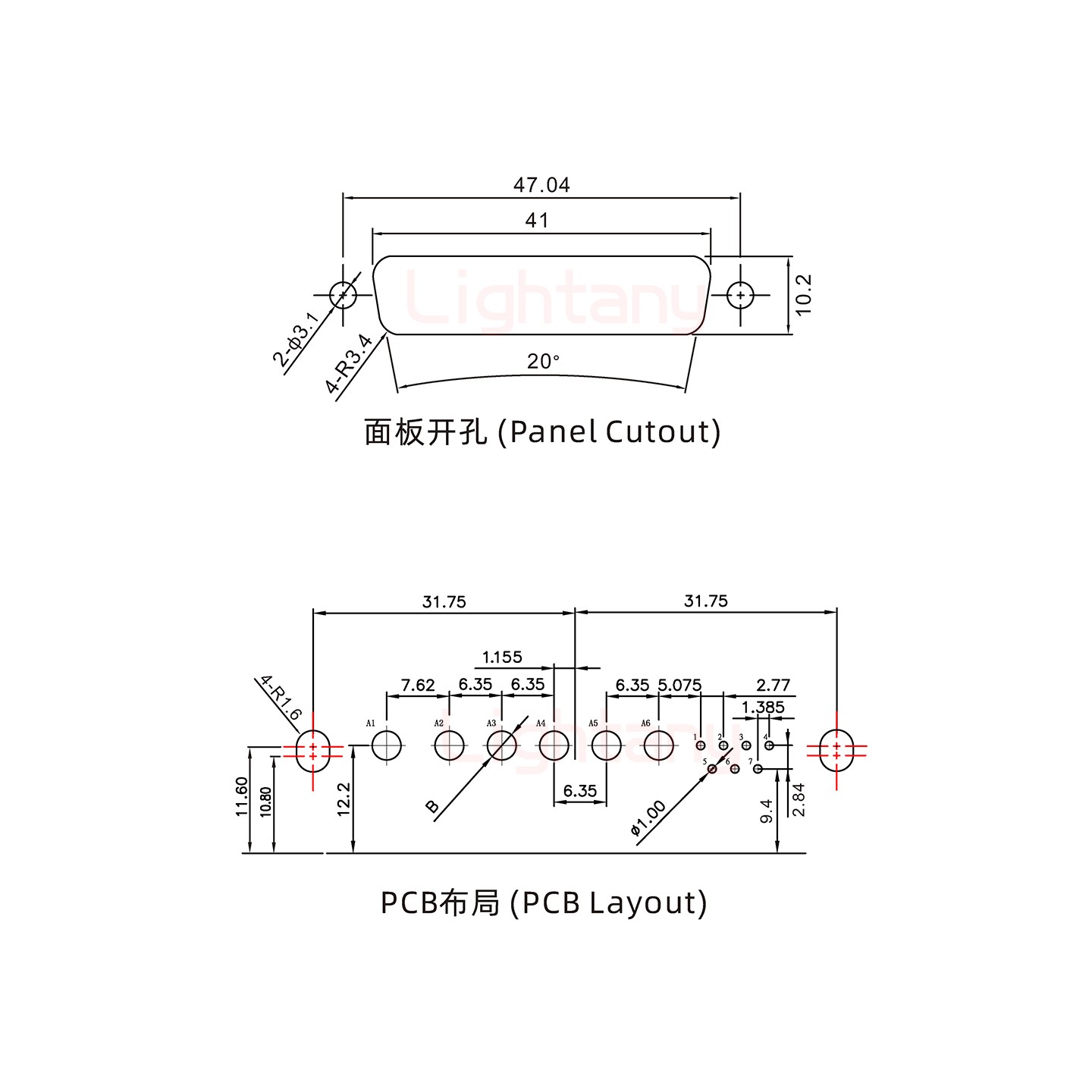 13W6B公PCB弯插板/铆支架10.8/大电流30A