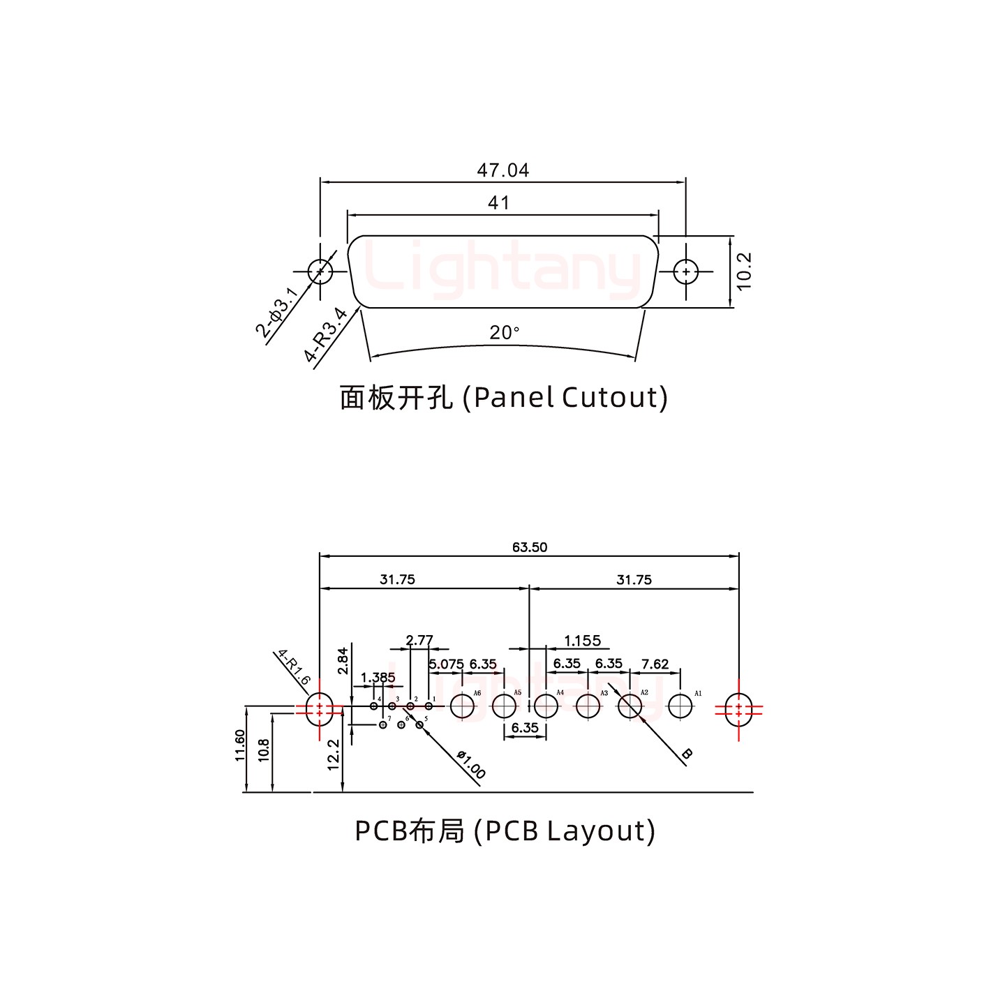 13W6B母PCB弯插板/铆支架10.8/大电流40A