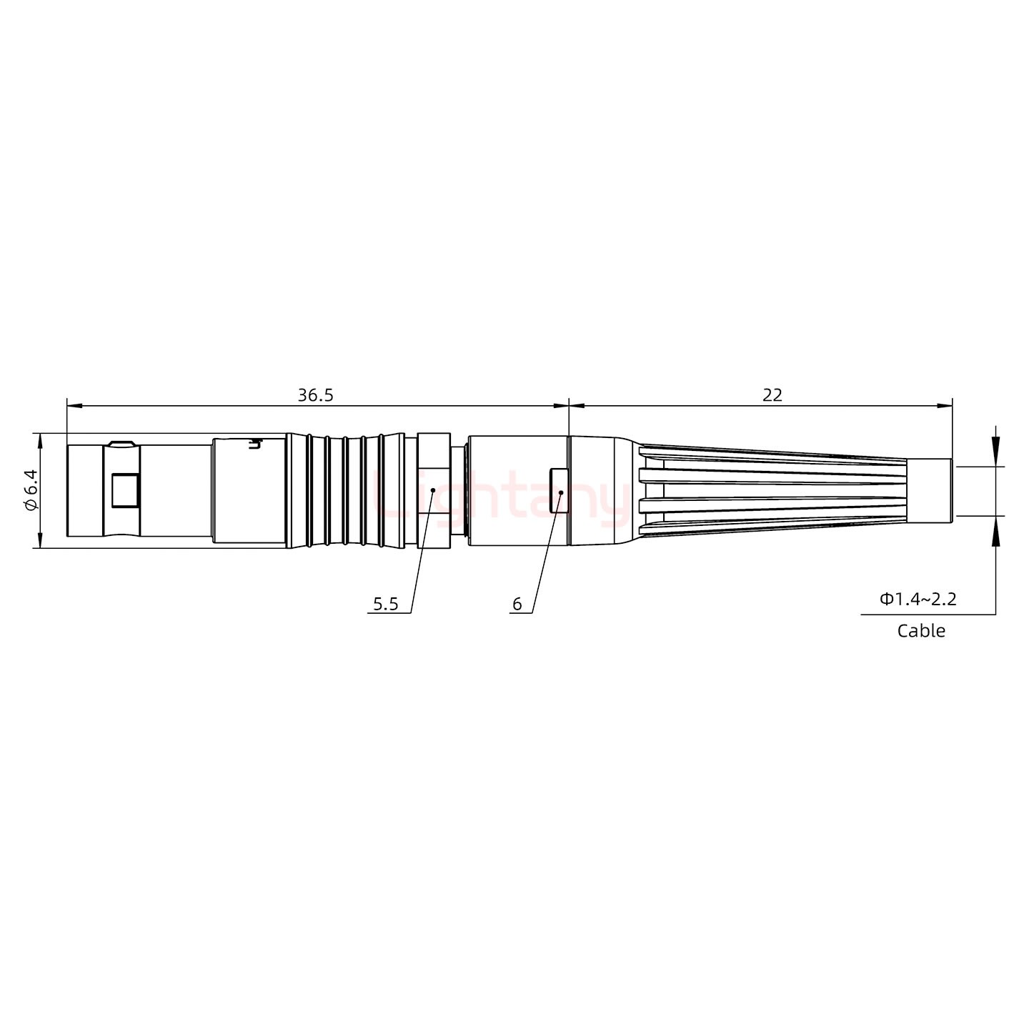 FGG.00.002.CLAD22Z带护套直式插头