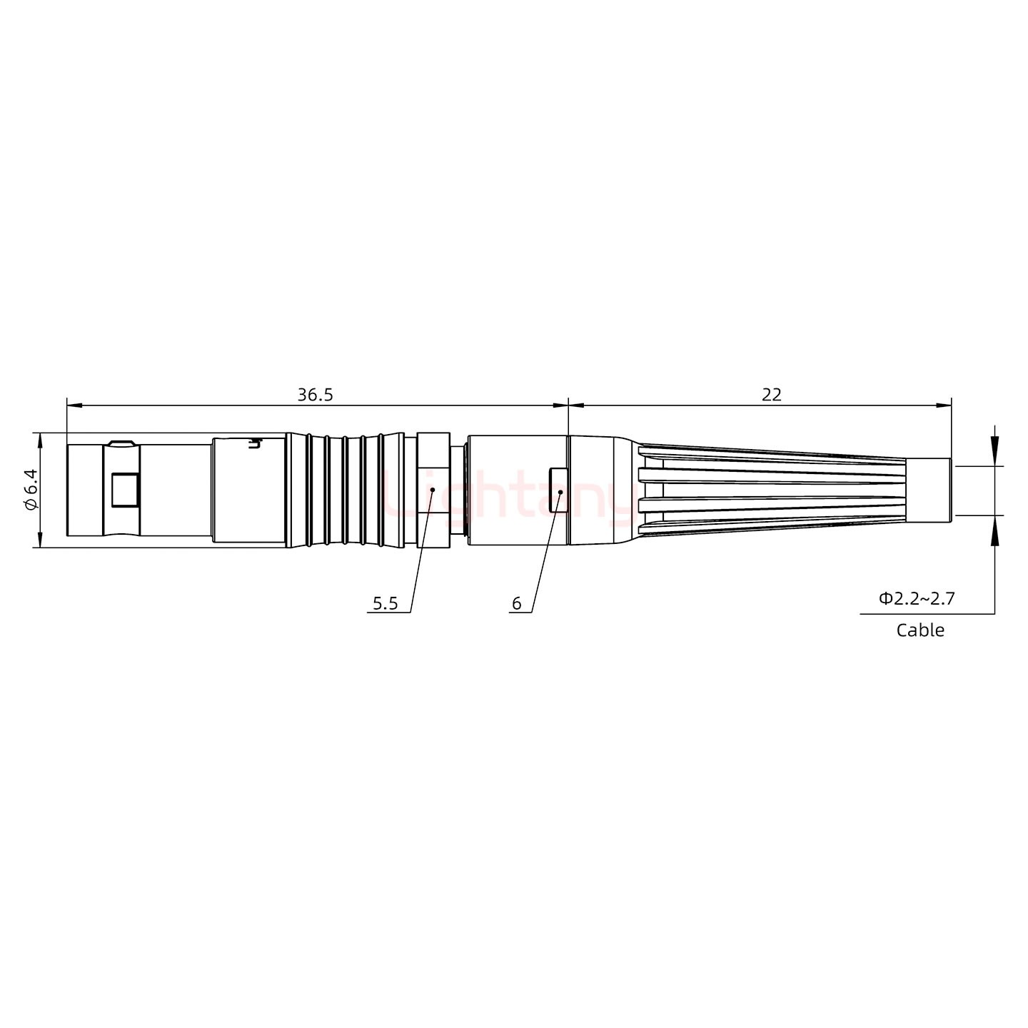 FGG.00.002.CLAD27Z带护套直式插头