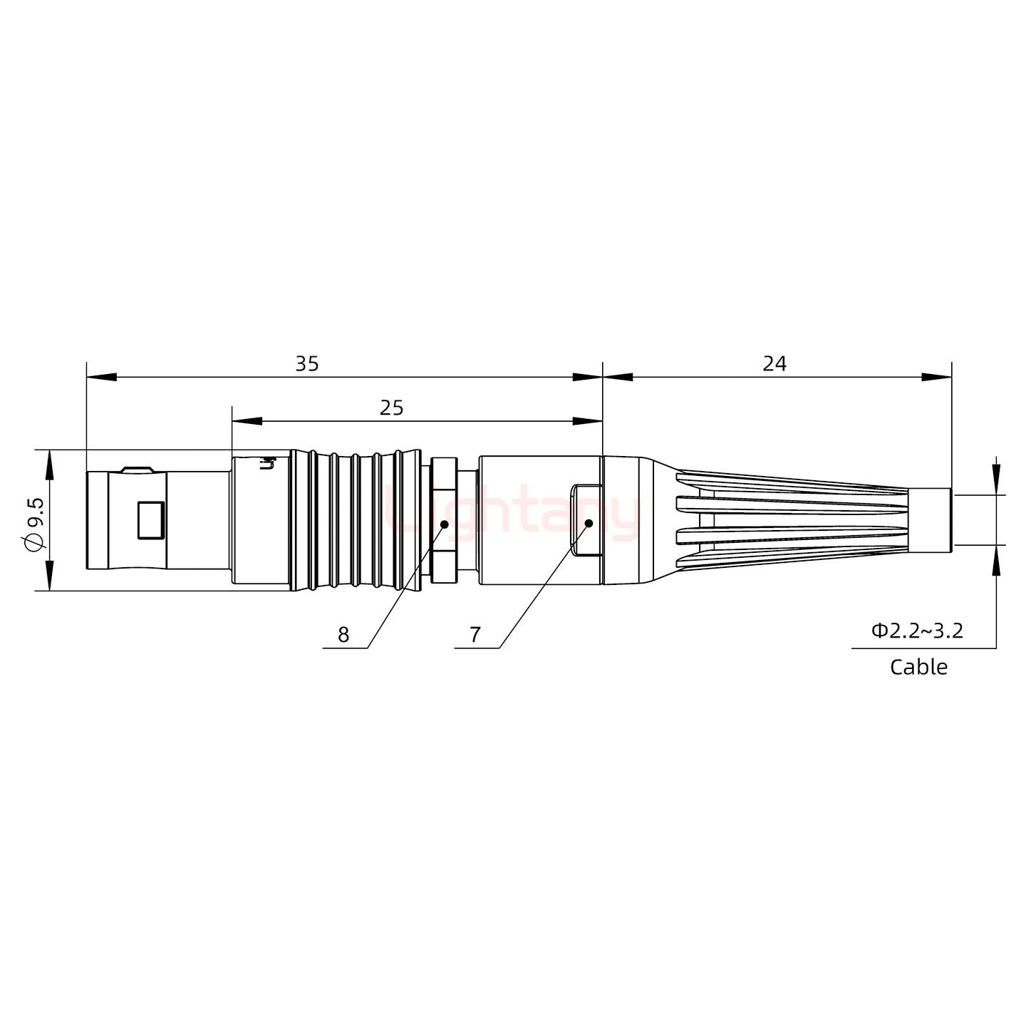 FGG.0B.002.CLAD31Z带护套直式插头