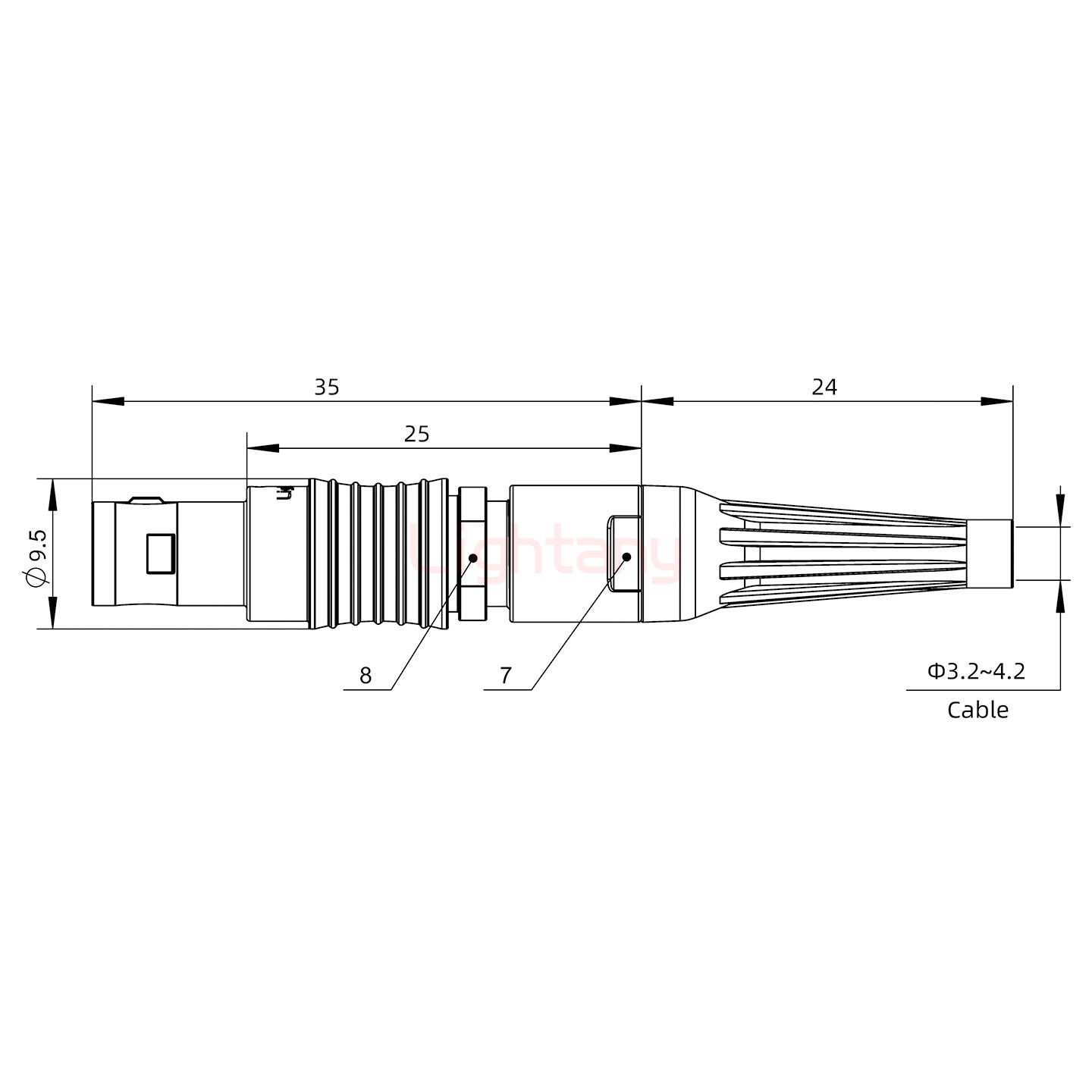 FGG.0B.002.CLAD42Z带护套直式插头