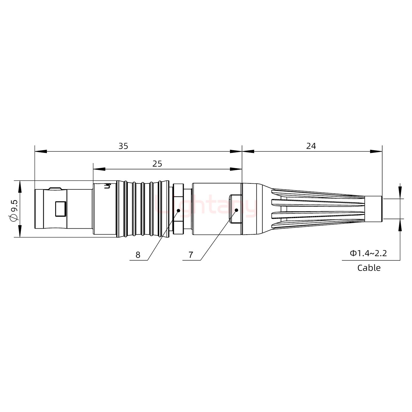 FGG.0B.003.CLAD21Z带护套直式插头