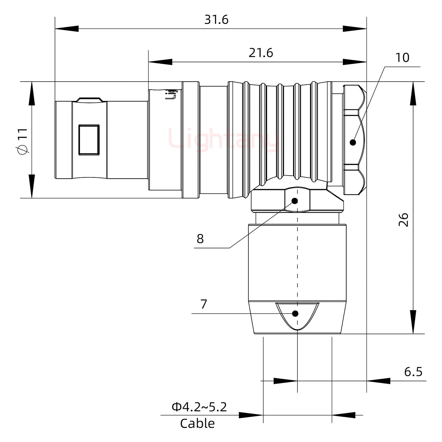 FHG.0B.005.CLAD52推拉自锁弯式插头