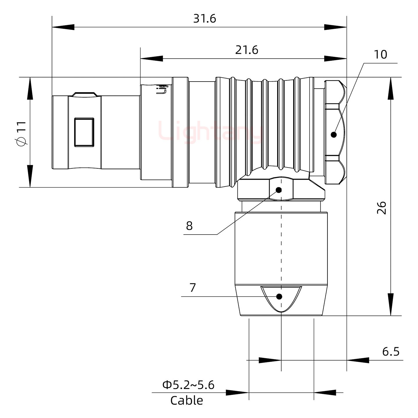 FHG.0B.006.CLAD56推拉自锁弯式插头