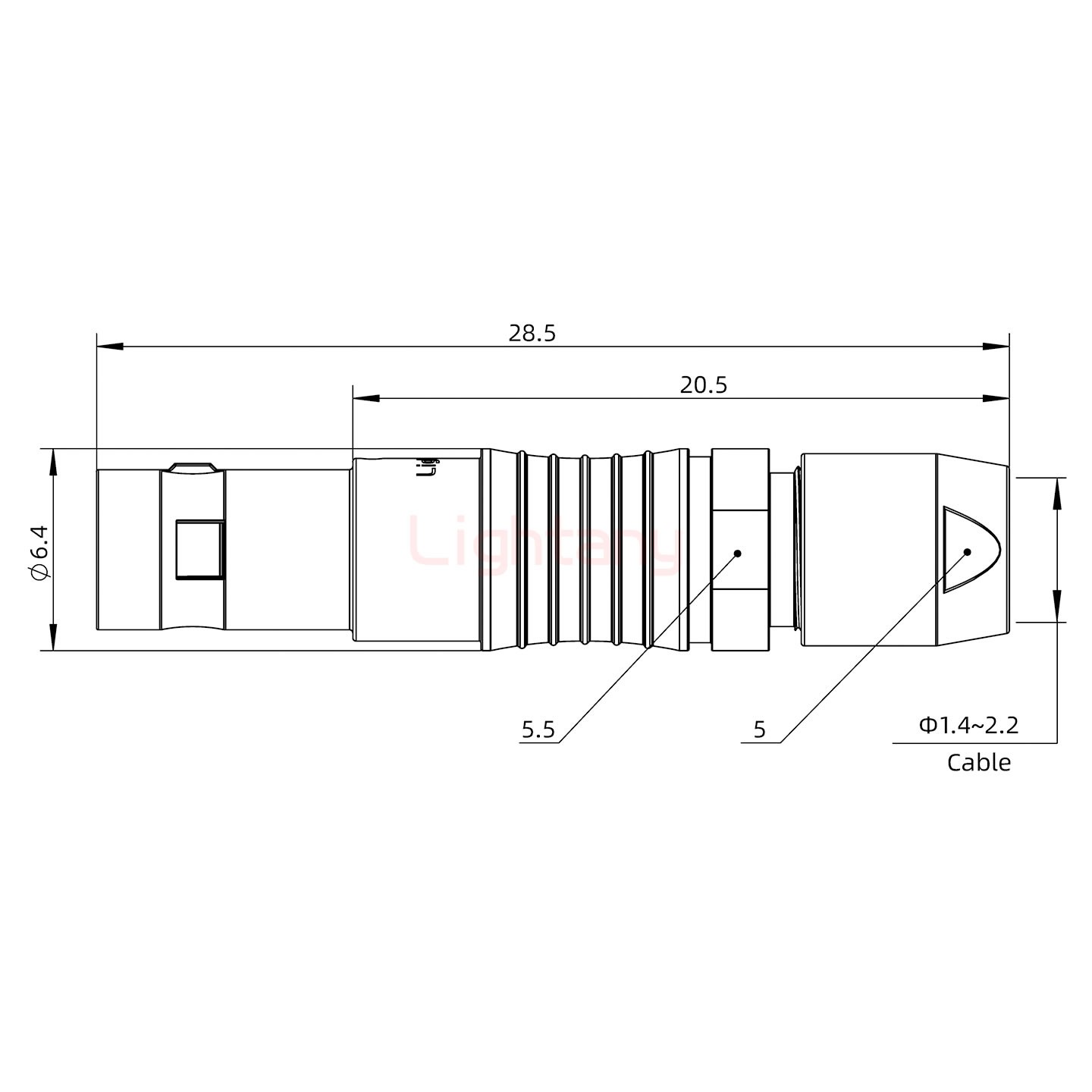 FGG.00.002.CLAD22推拉自锁直式插头