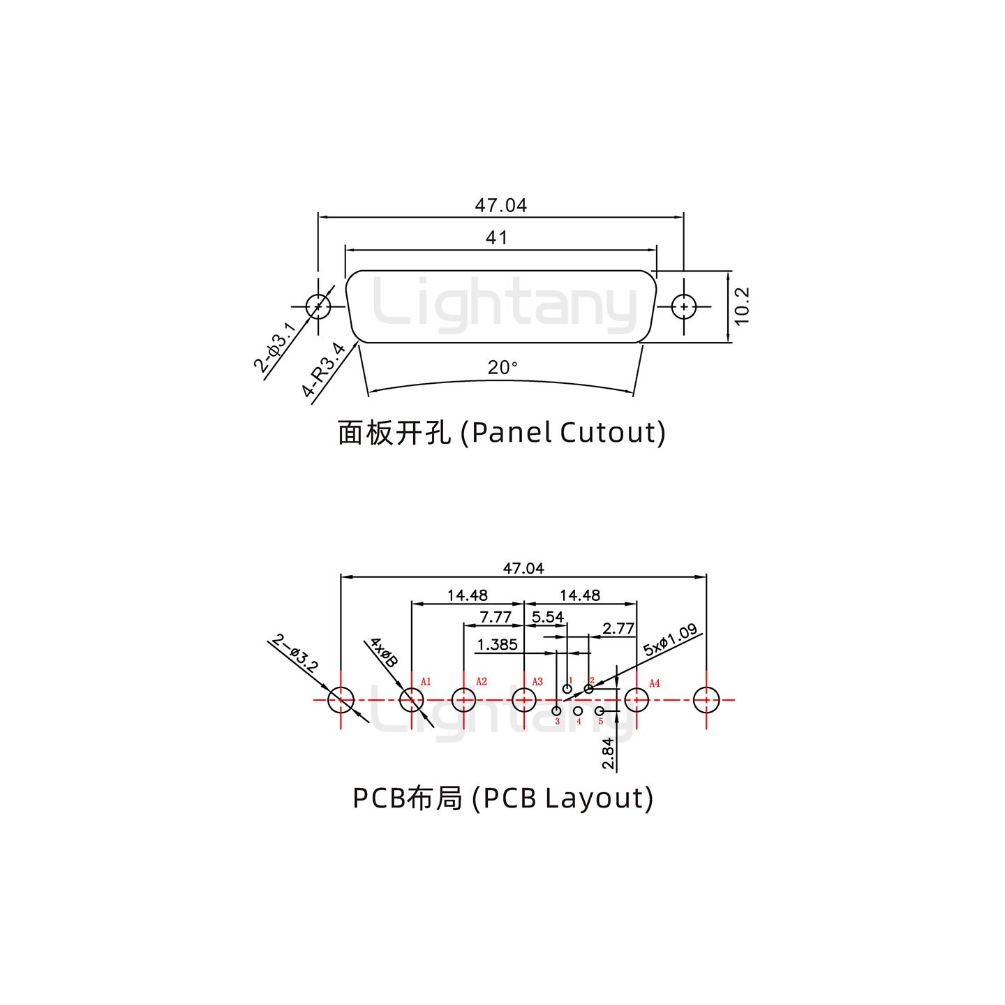 防水9W4公直插板/铆鱼叉/锁螺丝/大电流40A