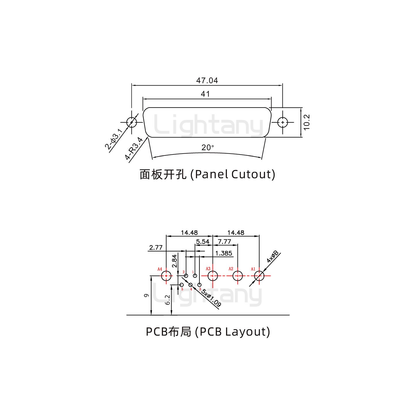 防水9W4母弯插板/锁螺丝/大电流40A