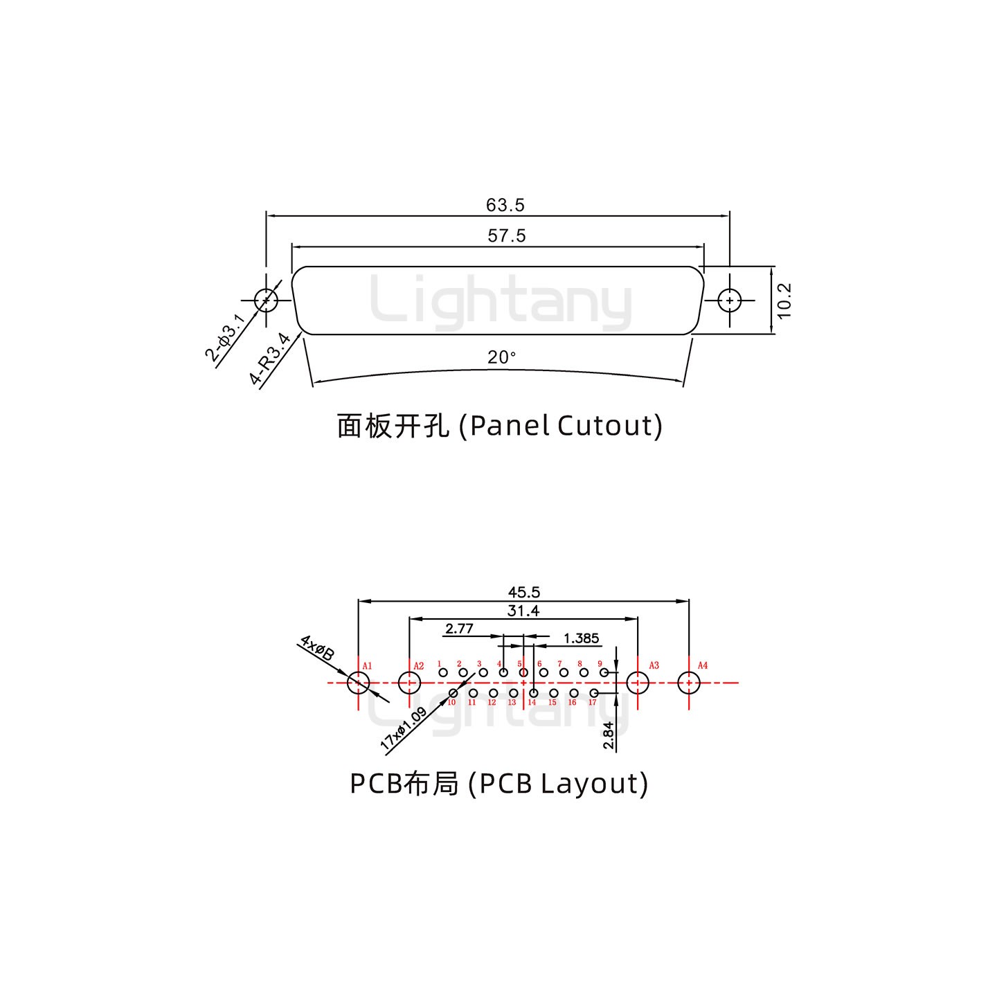 防水21W4公直插板/锁螺丝/大电流40A