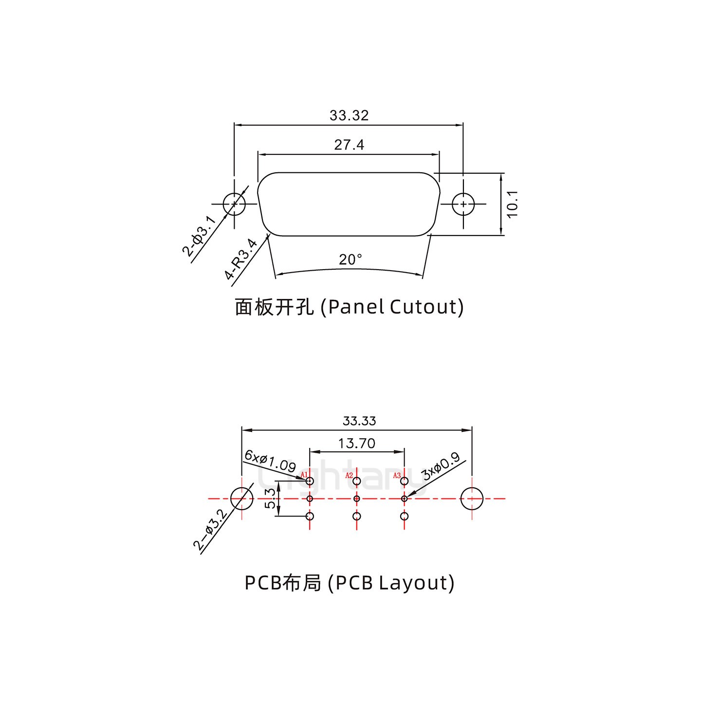 防水3V3公直插板/铆鱼叉/锁螺丝/射频同轴50欧姆