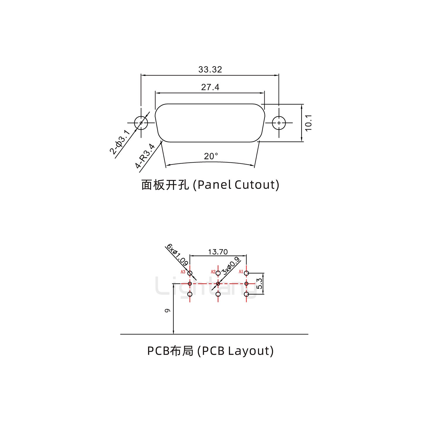 防水3V3母弯插板/锁螺丝/射频同轴50欧姆