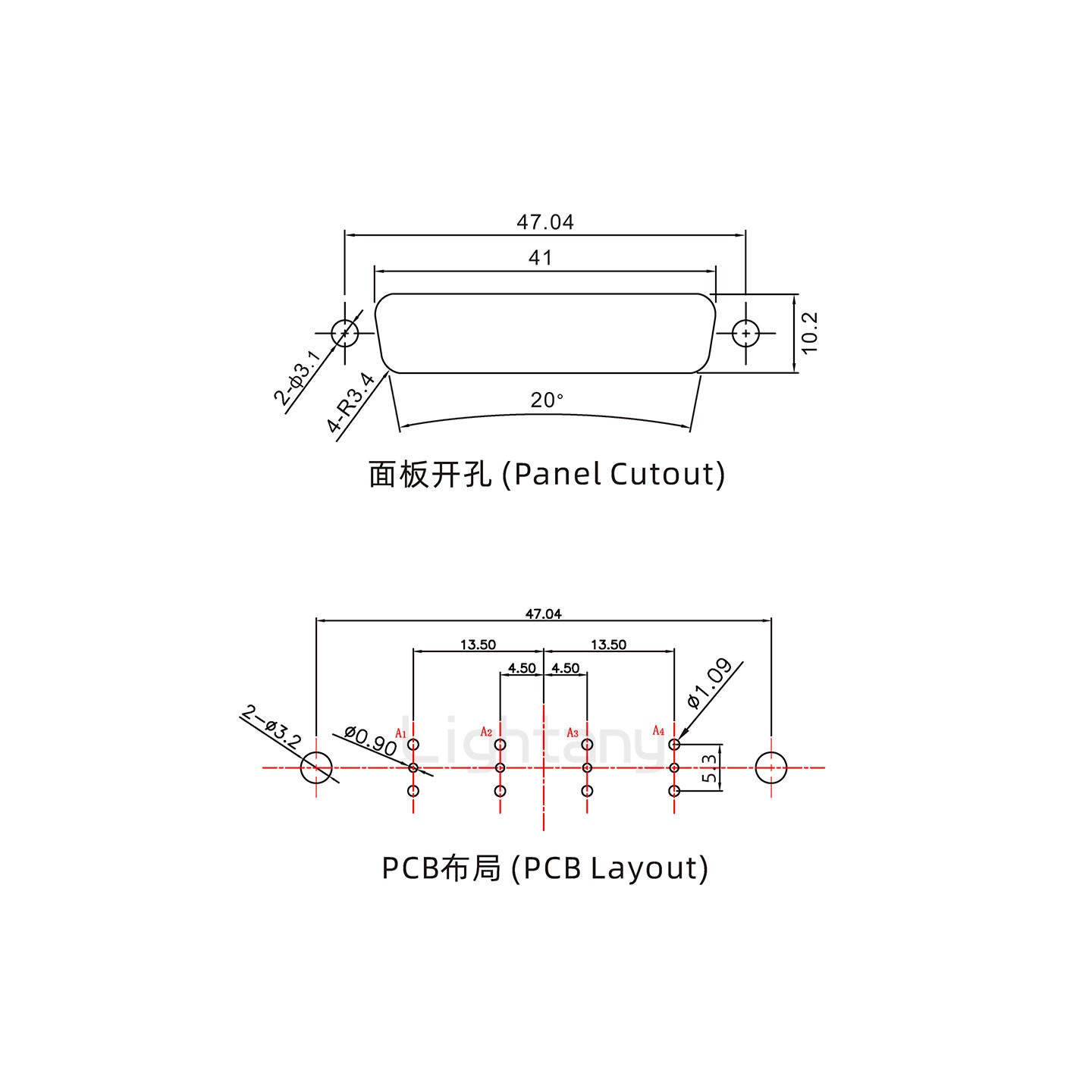 防水4V4公直插板/铆鱼叉/锁螺丝/射频同轴50欧姆