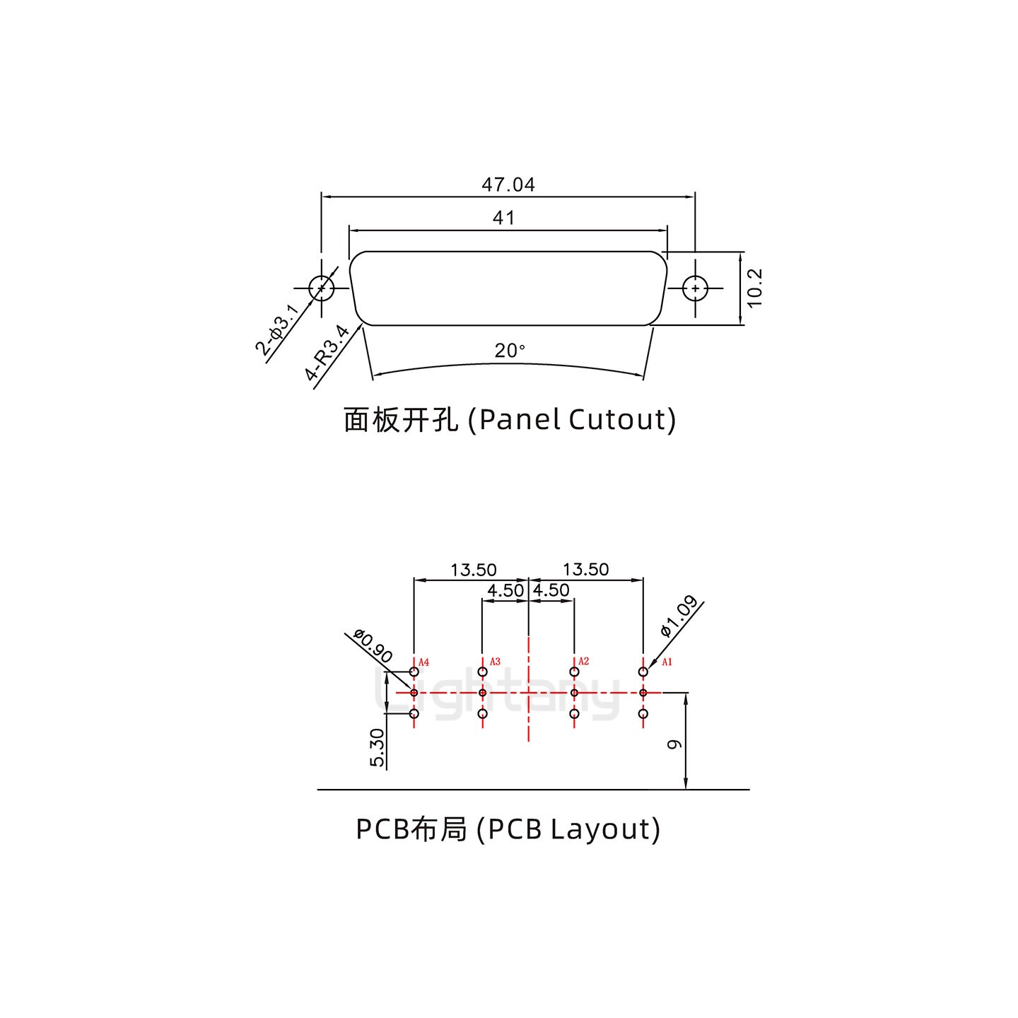 防水4V4母弯插板/锁螺丝/射频同轴50欧姆