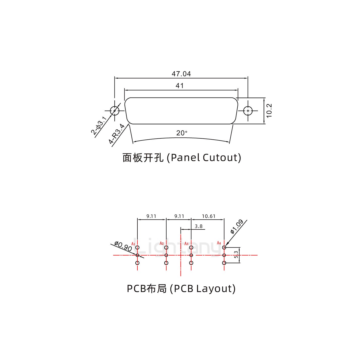 防水4W4公直插板/锁螺丝/射频同轴50欧姆