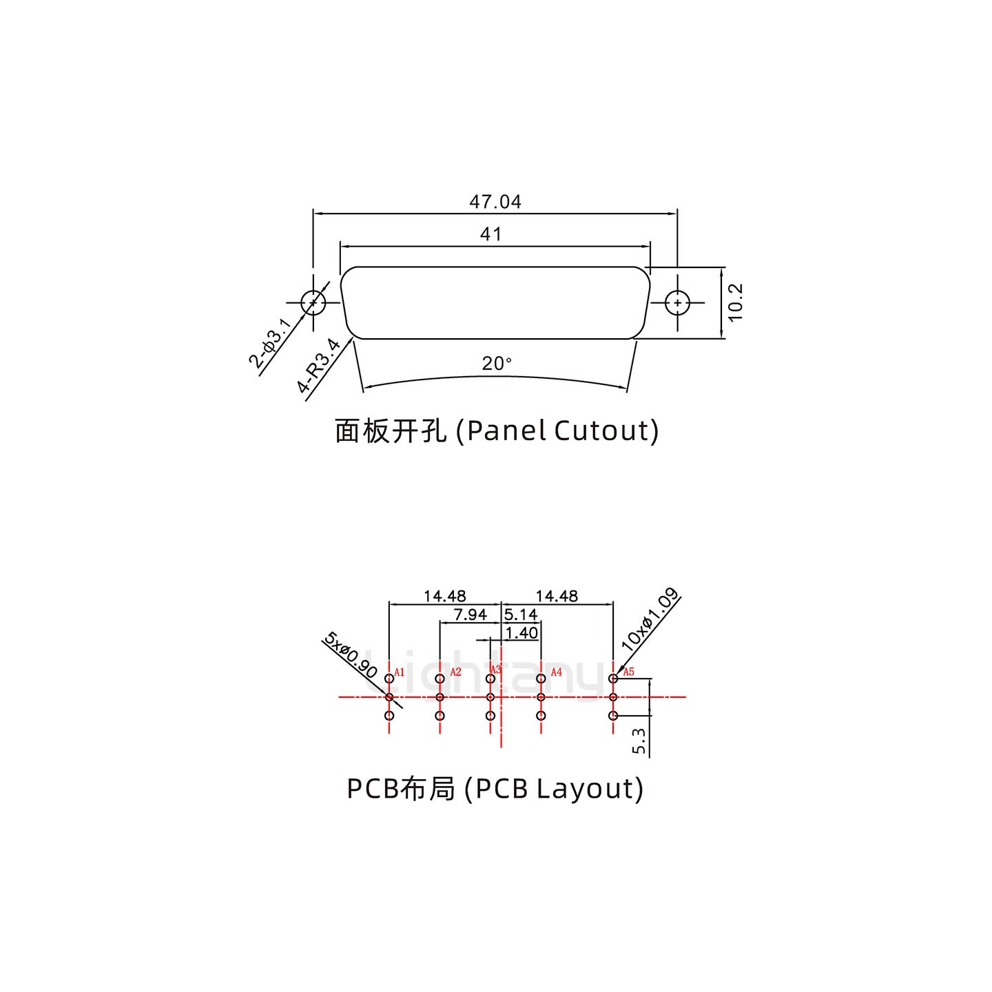 防水5W5公直插板/锁螺丝/射频同轴50欧姆