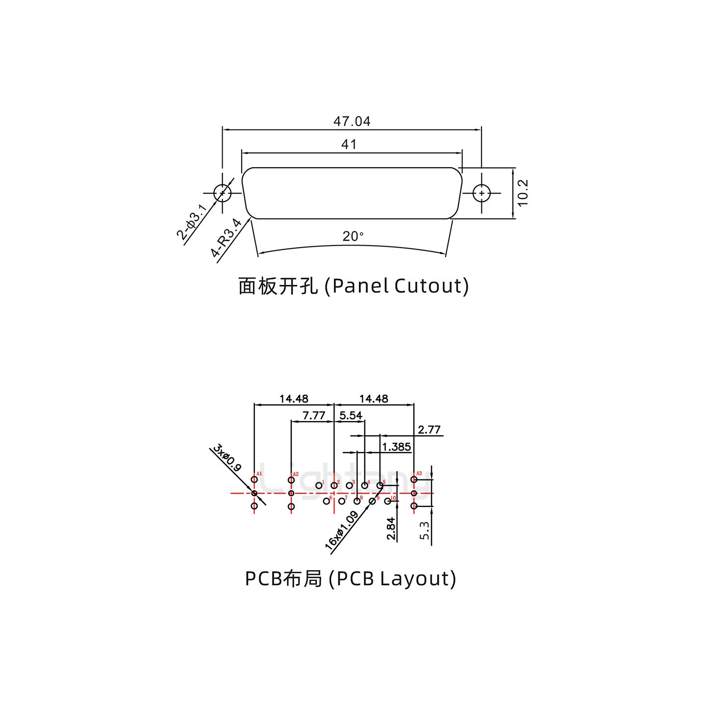 防水13W3公直插板/锁螺丝/射频同轴50欧姆